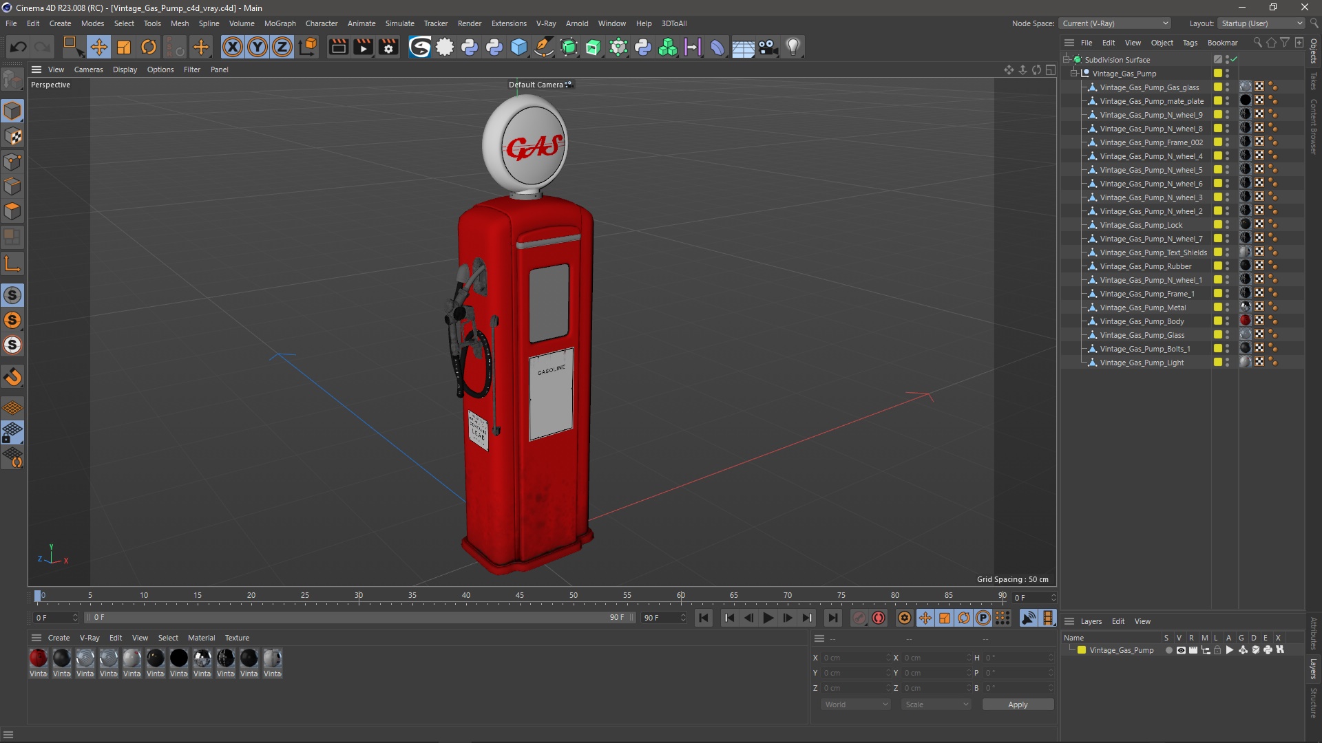 3D Vintage Gas Pump