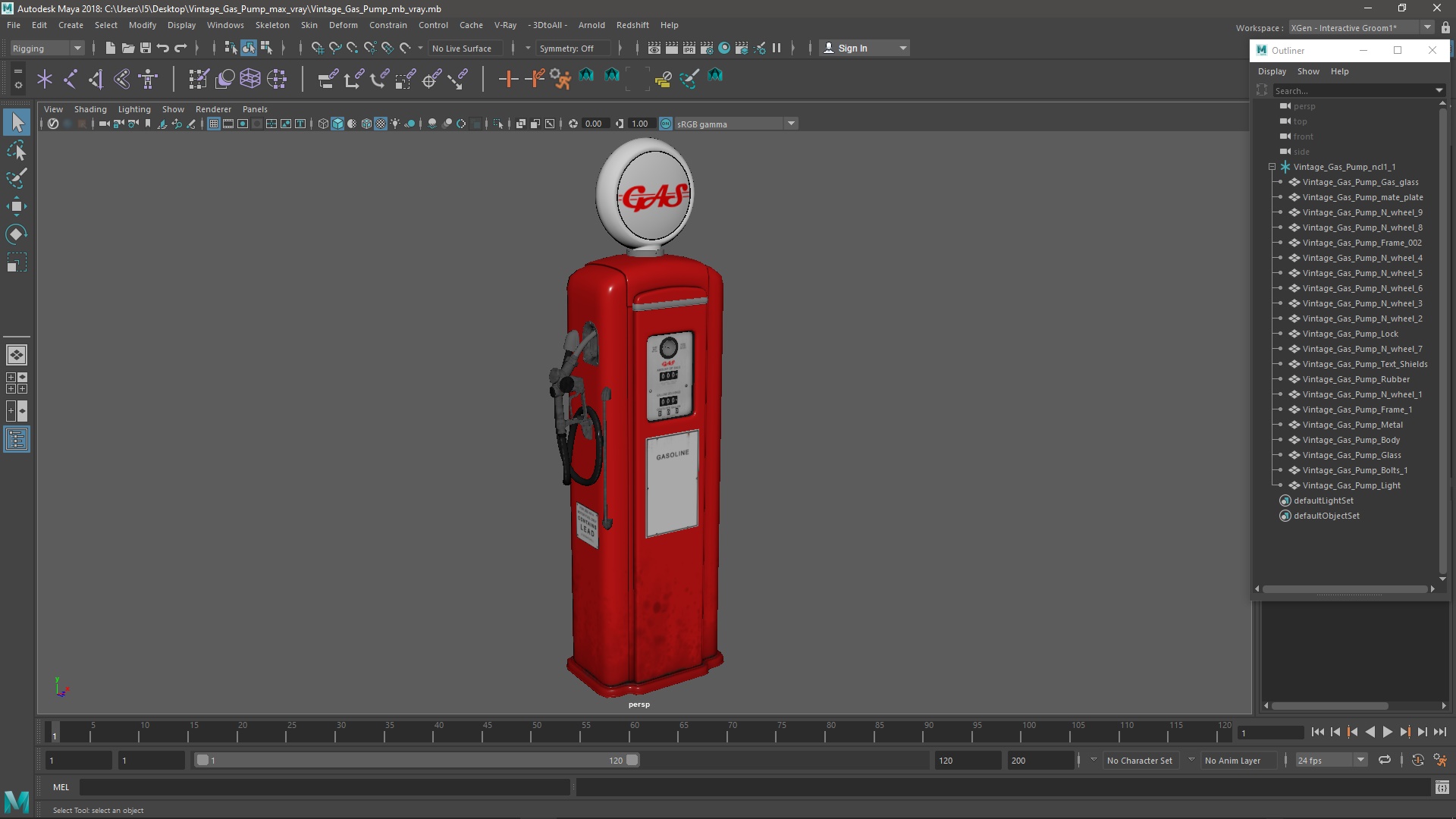 3D Vintage Gas Pump