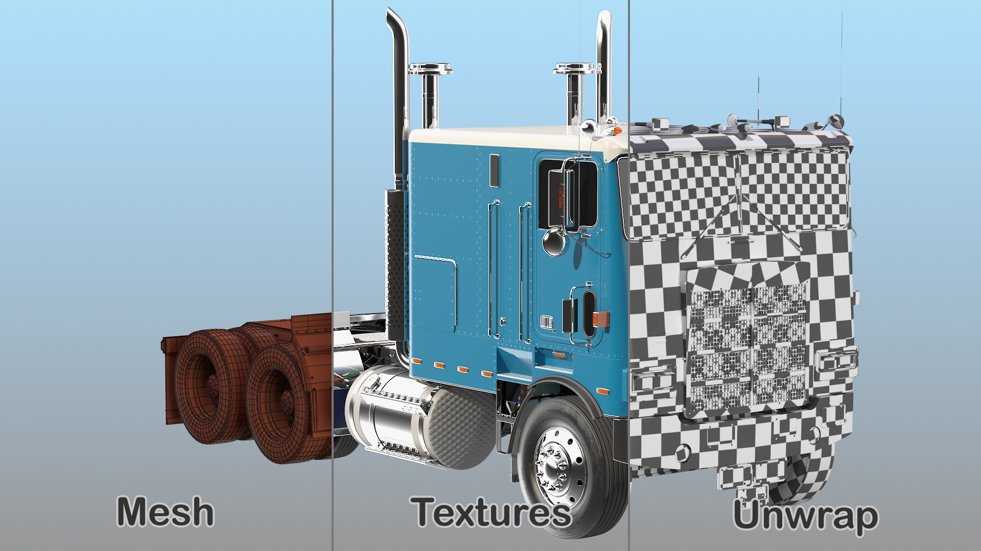 Cabover Truck Simple Interior 3D model