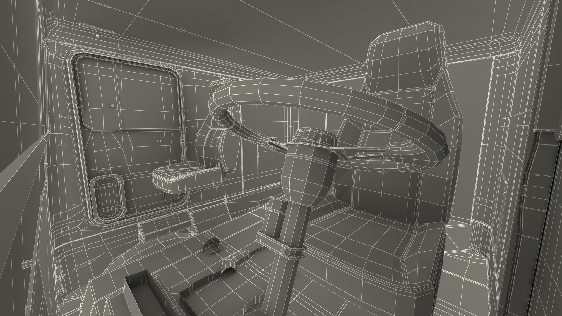 Cabover Truck Simple Interior 3D model