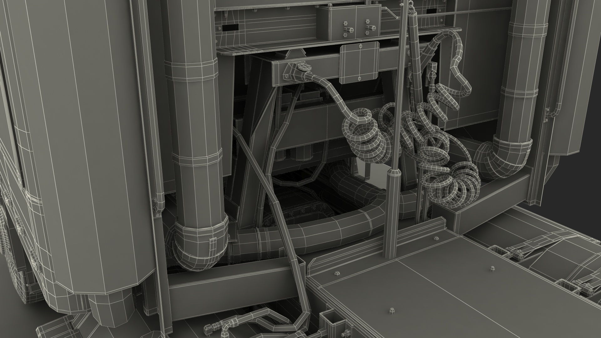 Cabover Truck Simple Interior 3D model
