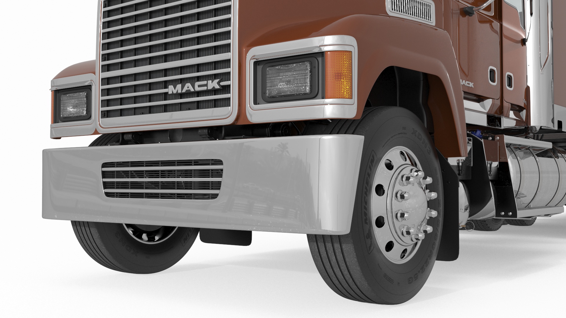 Mack CHU613 Truck with Vanguard Reefer Semi Trailer Refrigerator 3D model