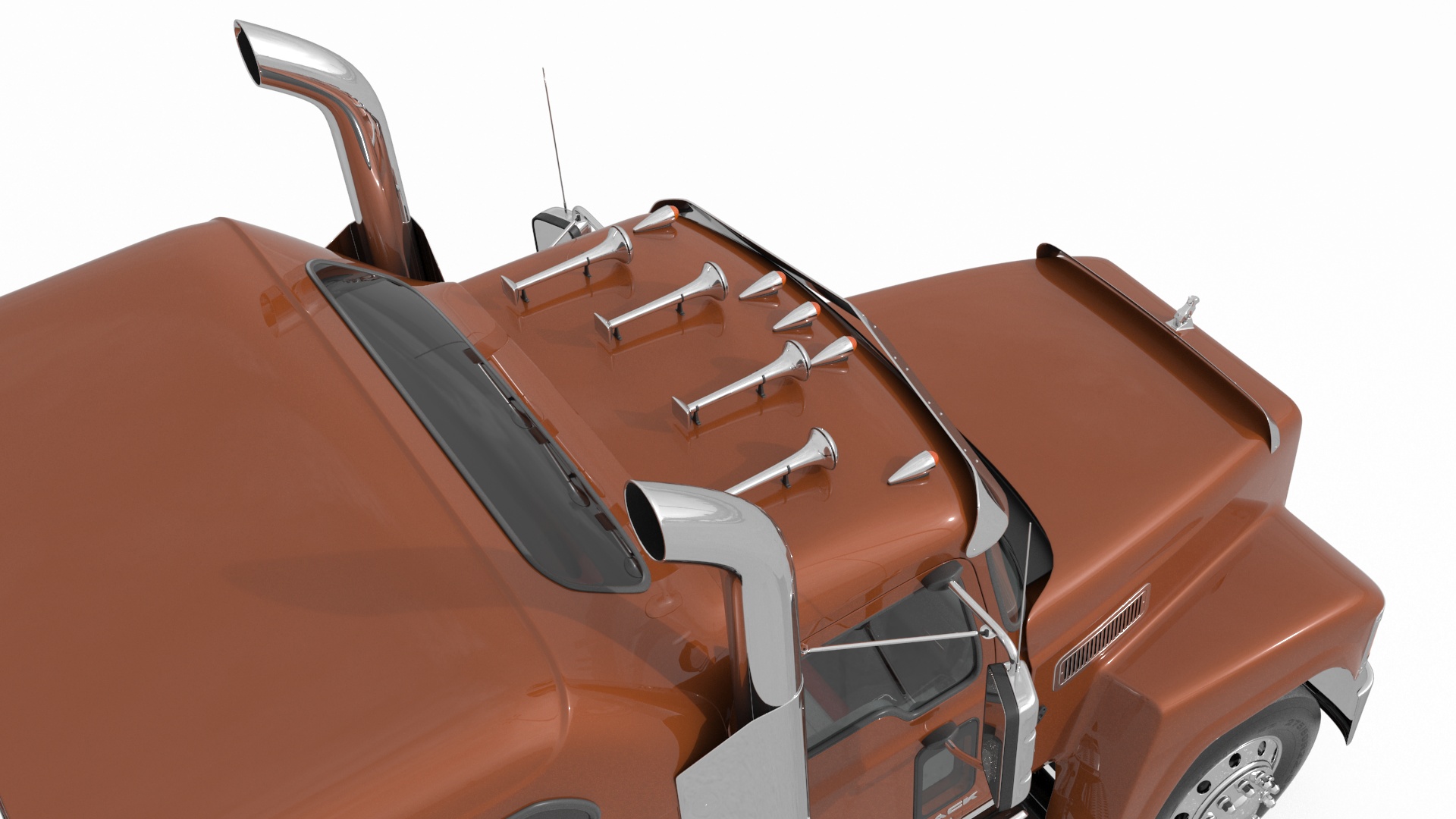 Mack CHU613 Truck with Vanguard Reefer Semi Trailer Refrigerator 3D model