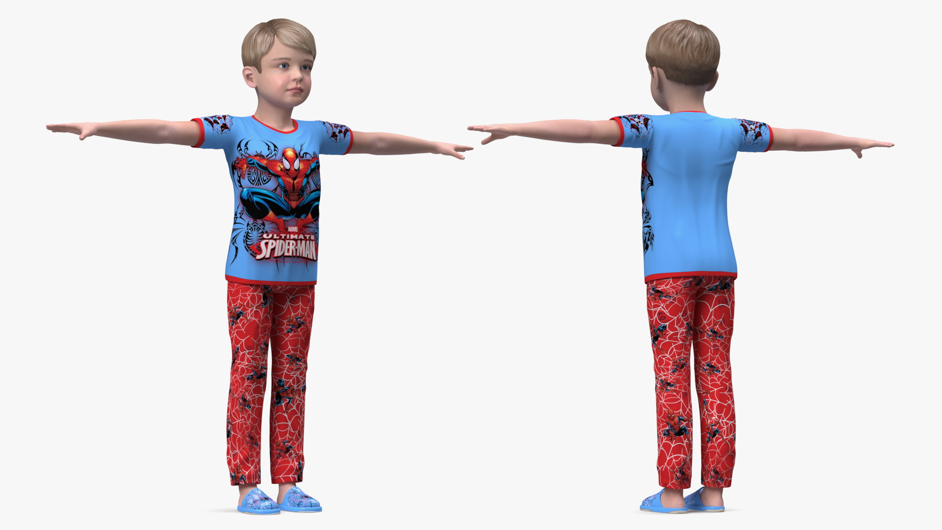 Child Boy Home Style T-Pose 3D