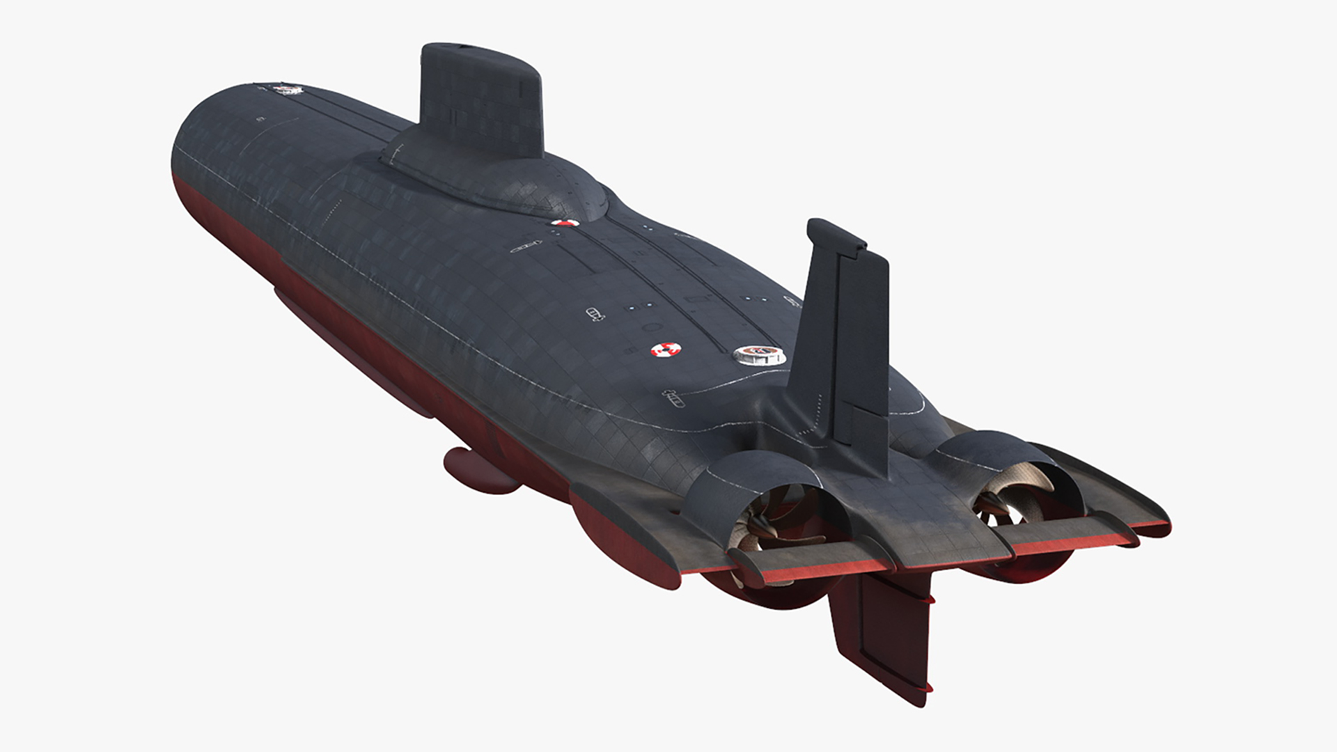 3D model Akula Project 941 Typhoon Class Ballistic Missile Submarine Rigged for Maya