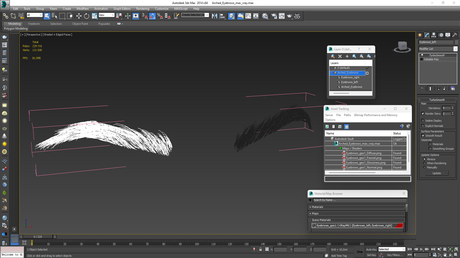 3D model Arched Eyebrows