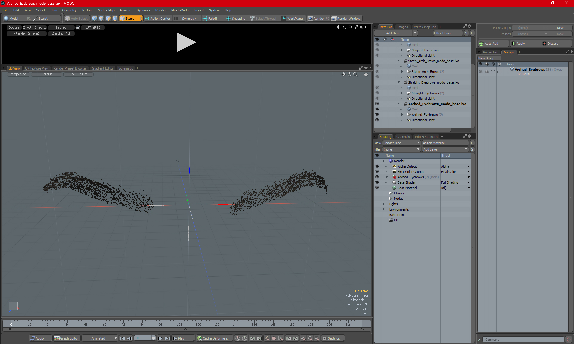 3D model Arched Eyebrows