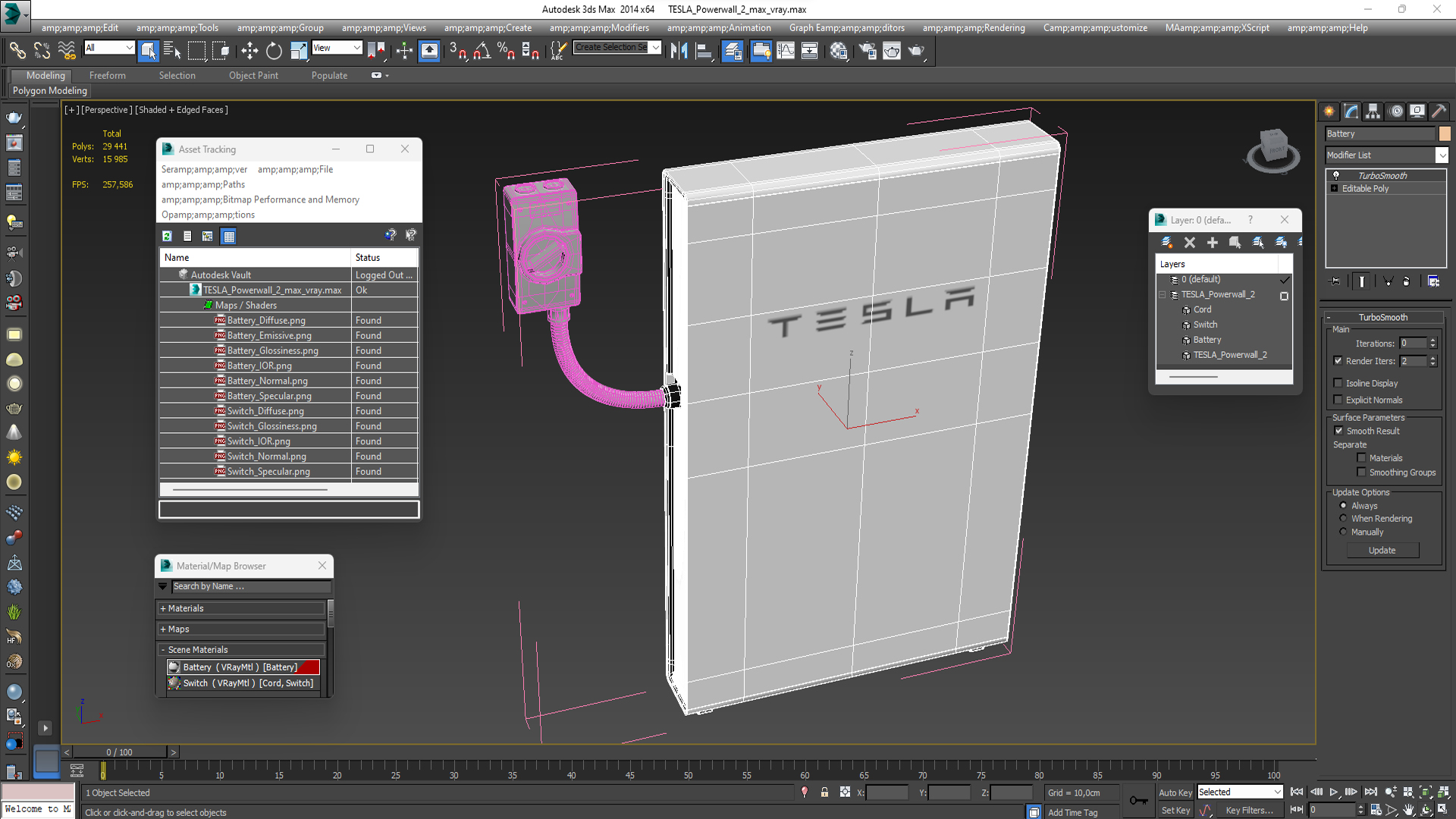 TESLA Powerwall 2 3D