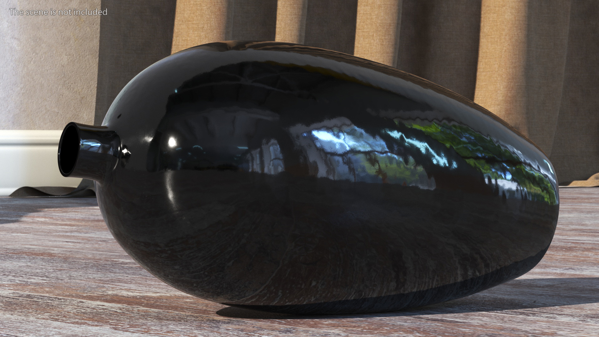 3D model Black Ceramic Flower Vase