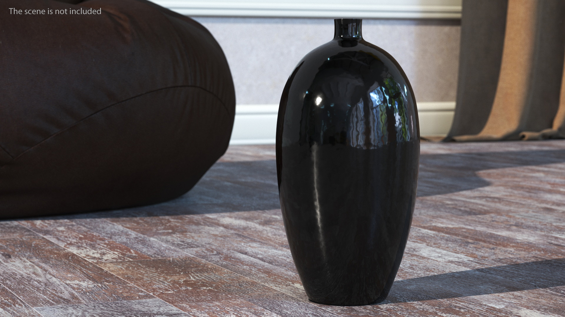 3D model Black Ceramic Flower Vase