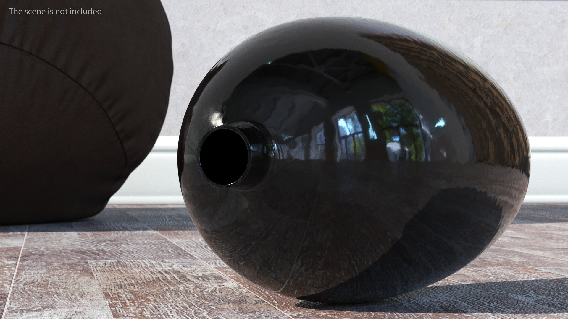 3D model Black Ceramic Flower Vase