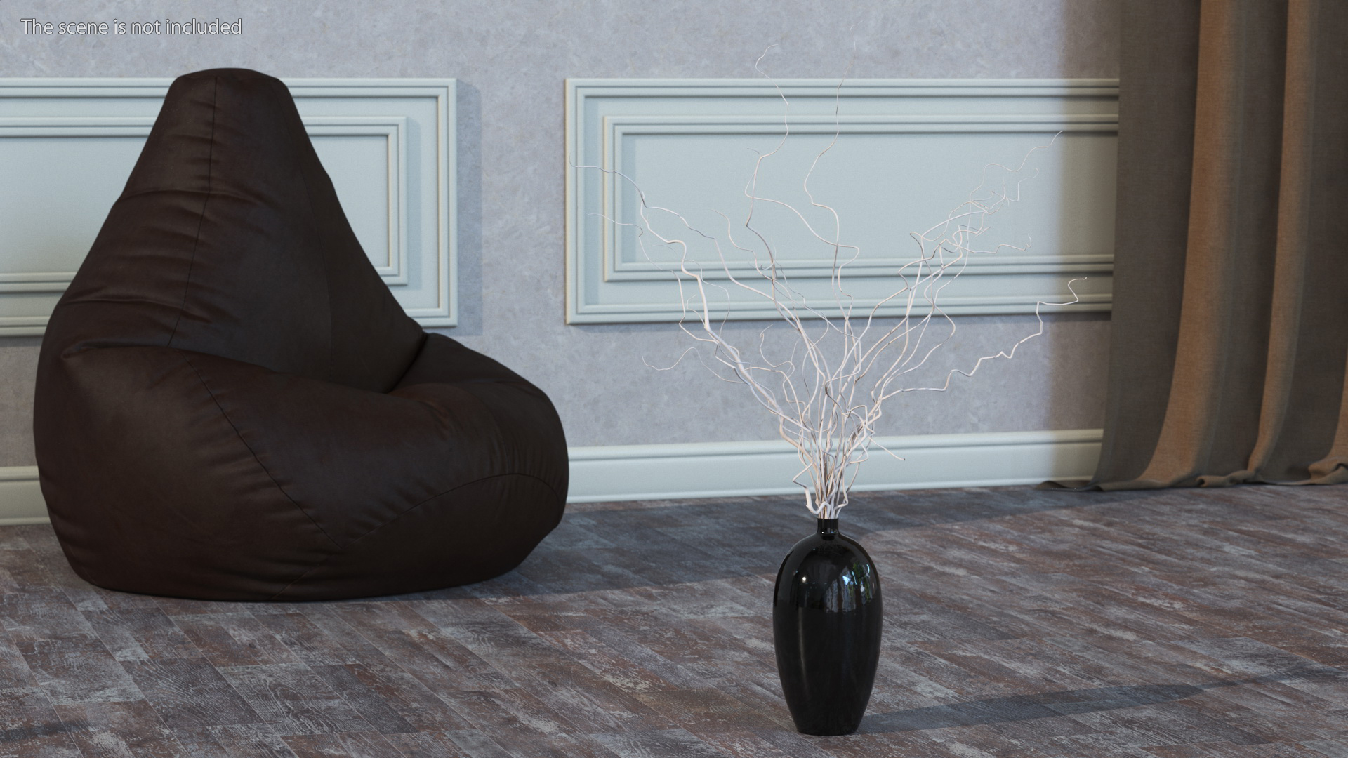 3D model Black Ceramic Flower Vase
