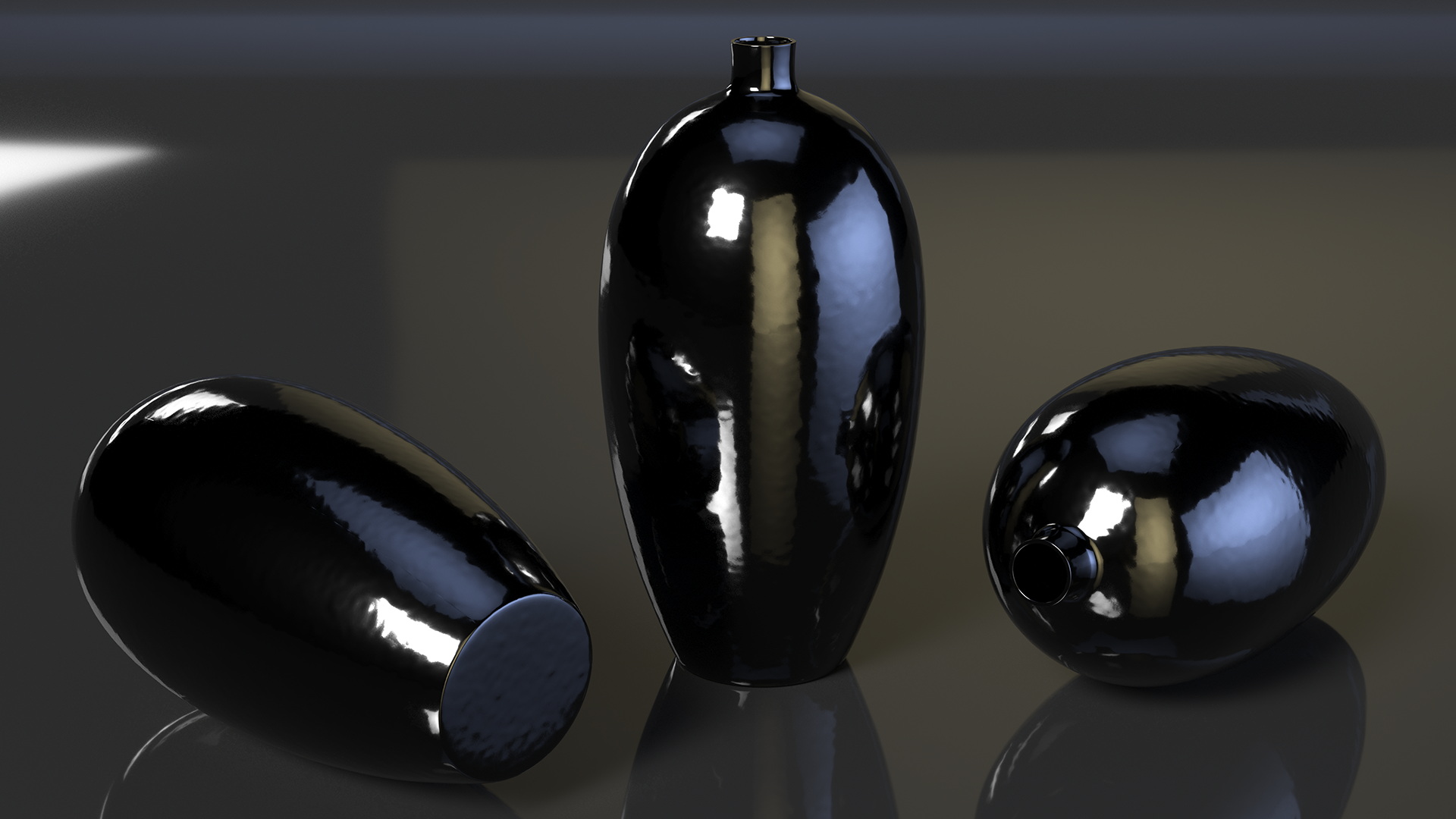 3D model Black Ceramic Flower Vase