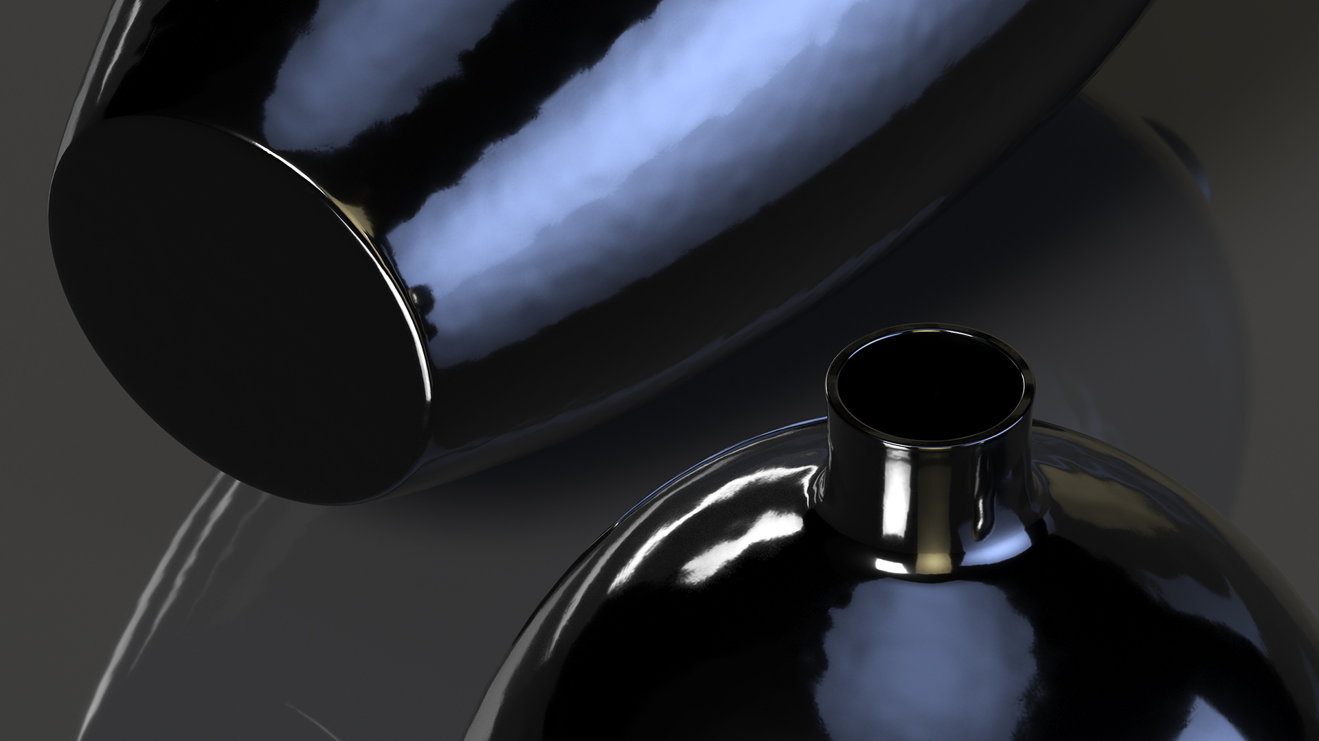 3D model Black Ceramic Flower Vase