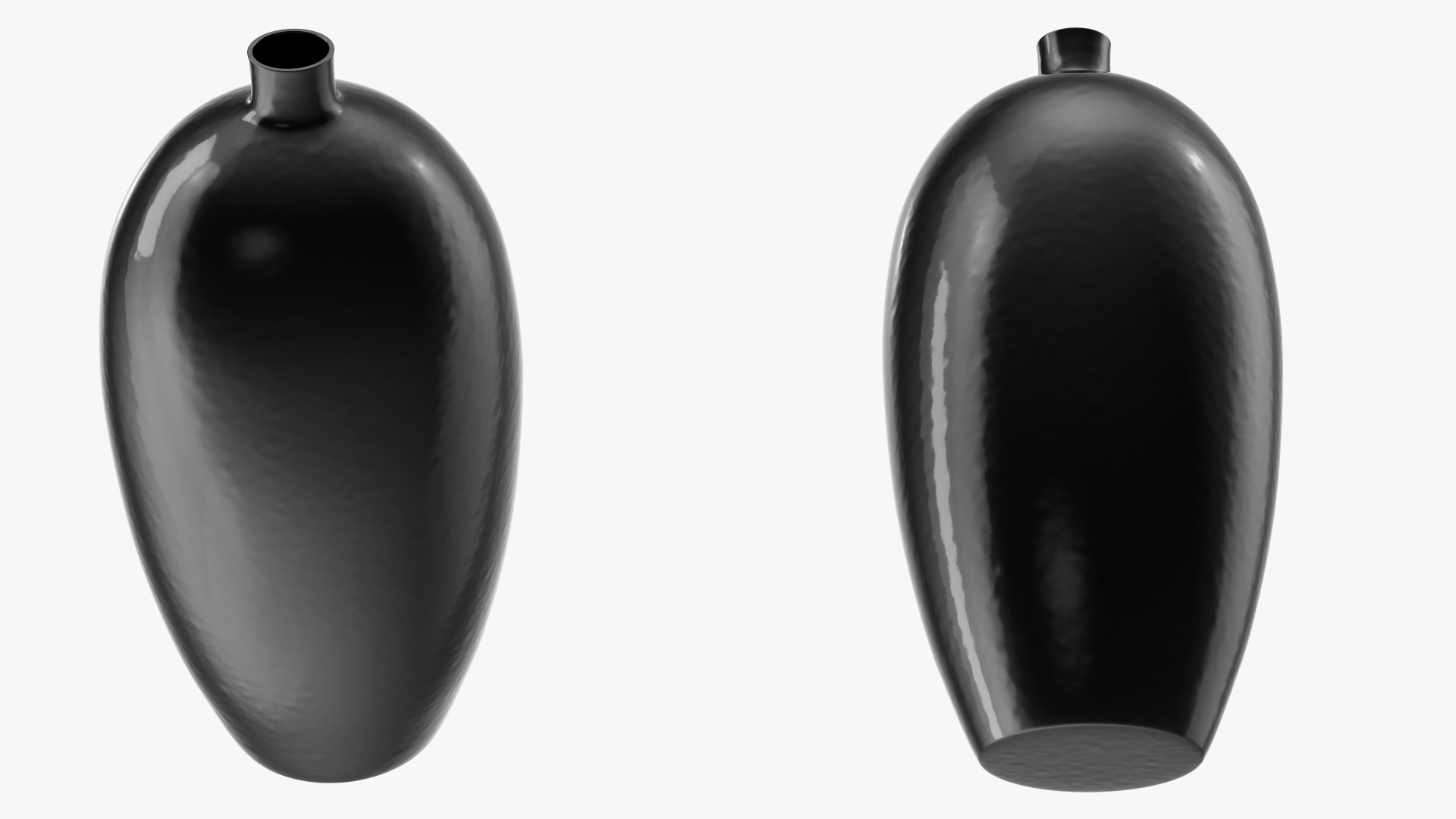 3D model Black Ceramic Flower Vase