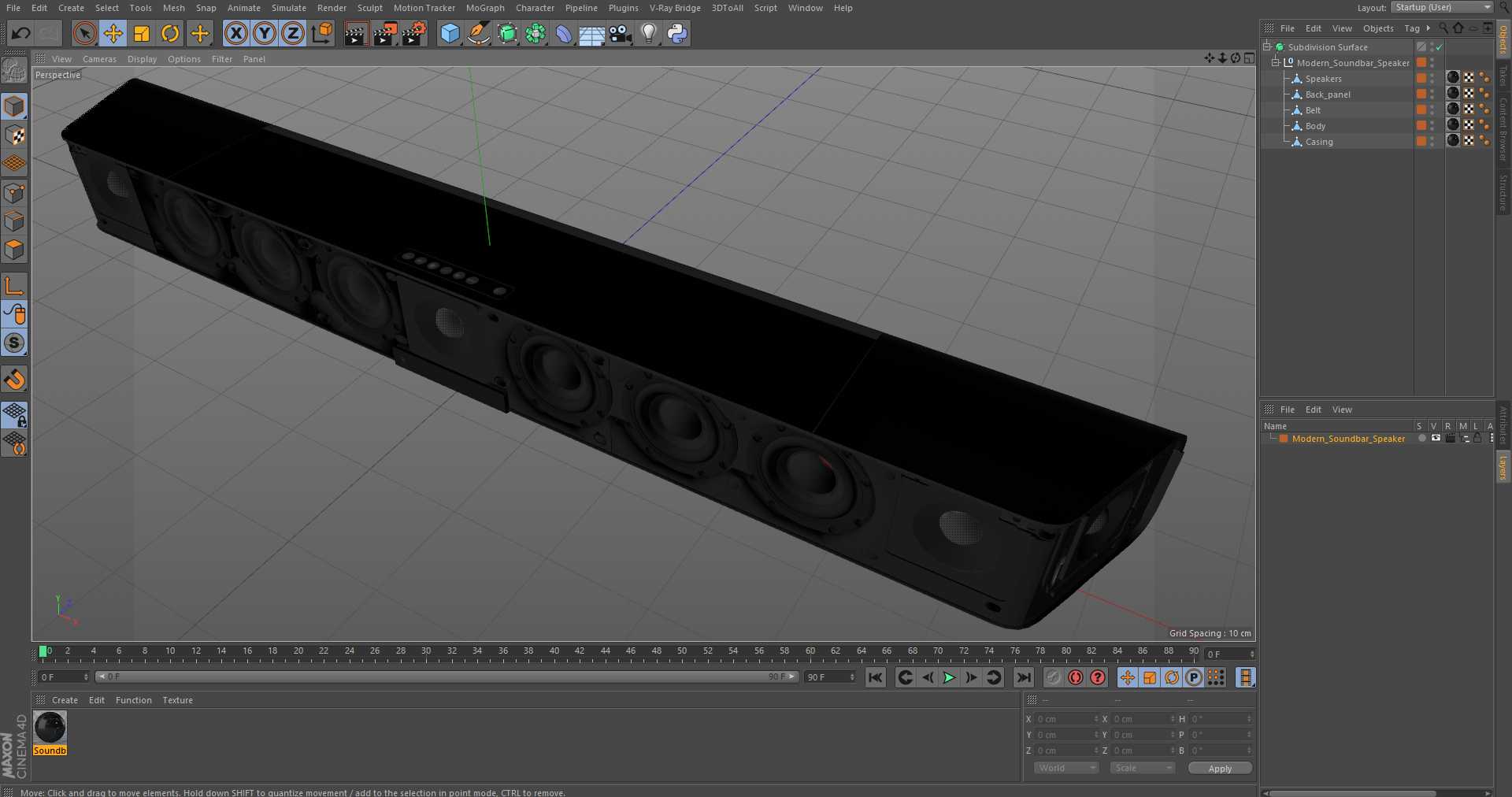 3D Modern Soundbar Speaker model