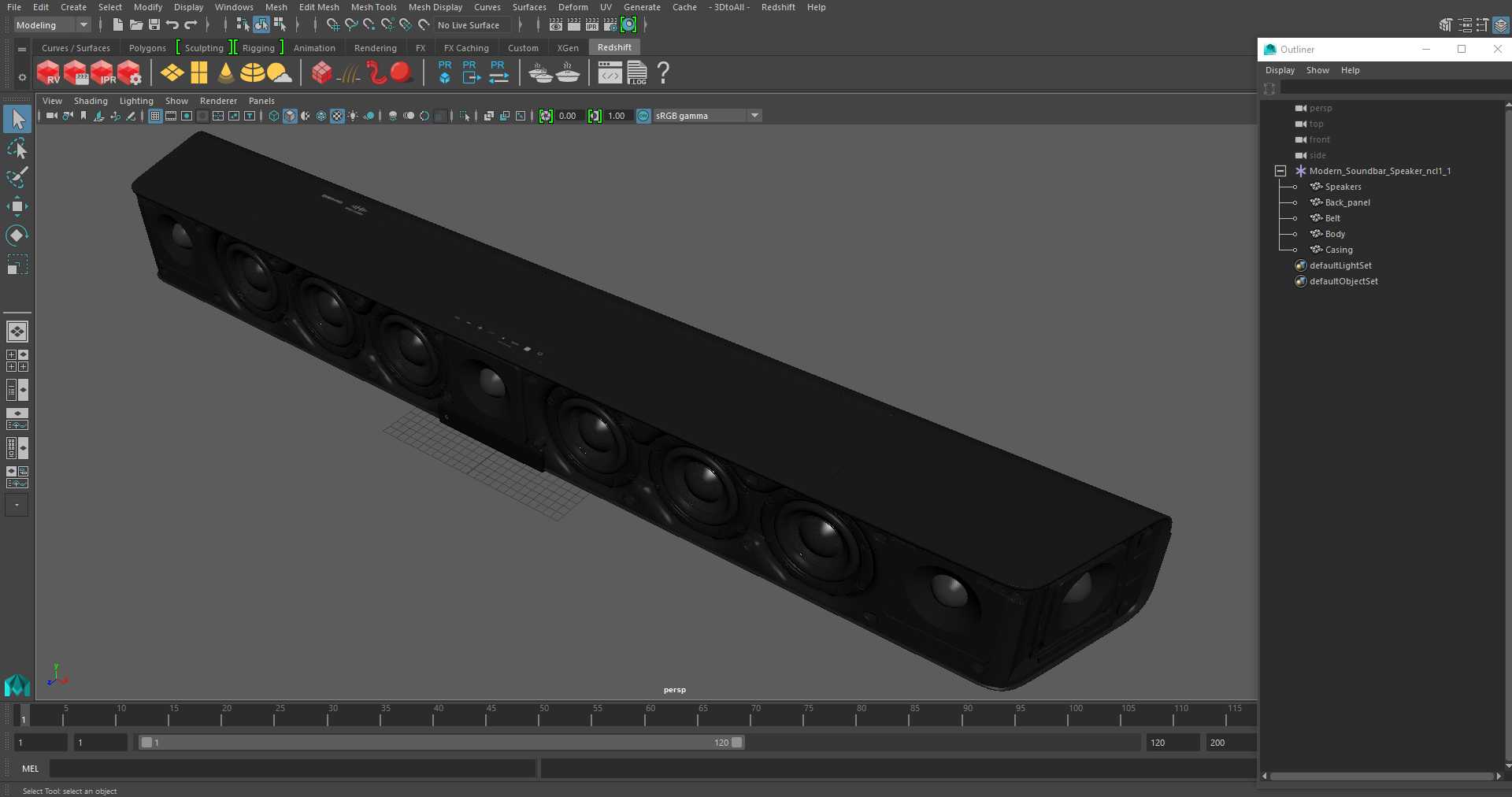 3D Modern Soundbar Speaker model