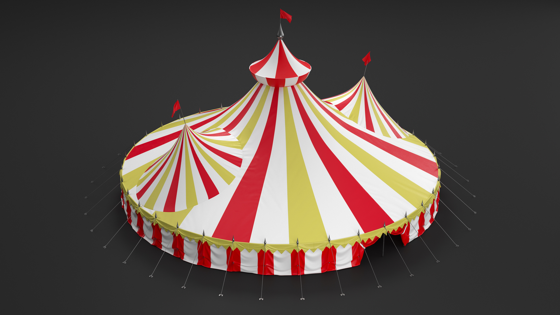 3D model Circus Tent Tricolor