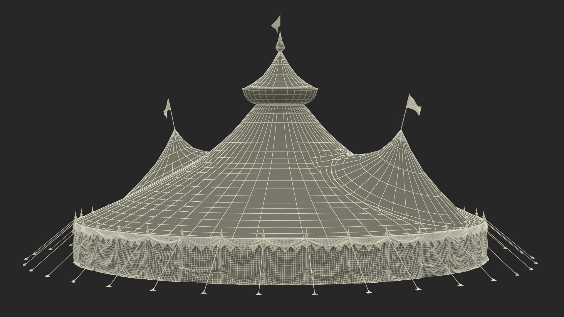 3D model Circus Tent Tricolor