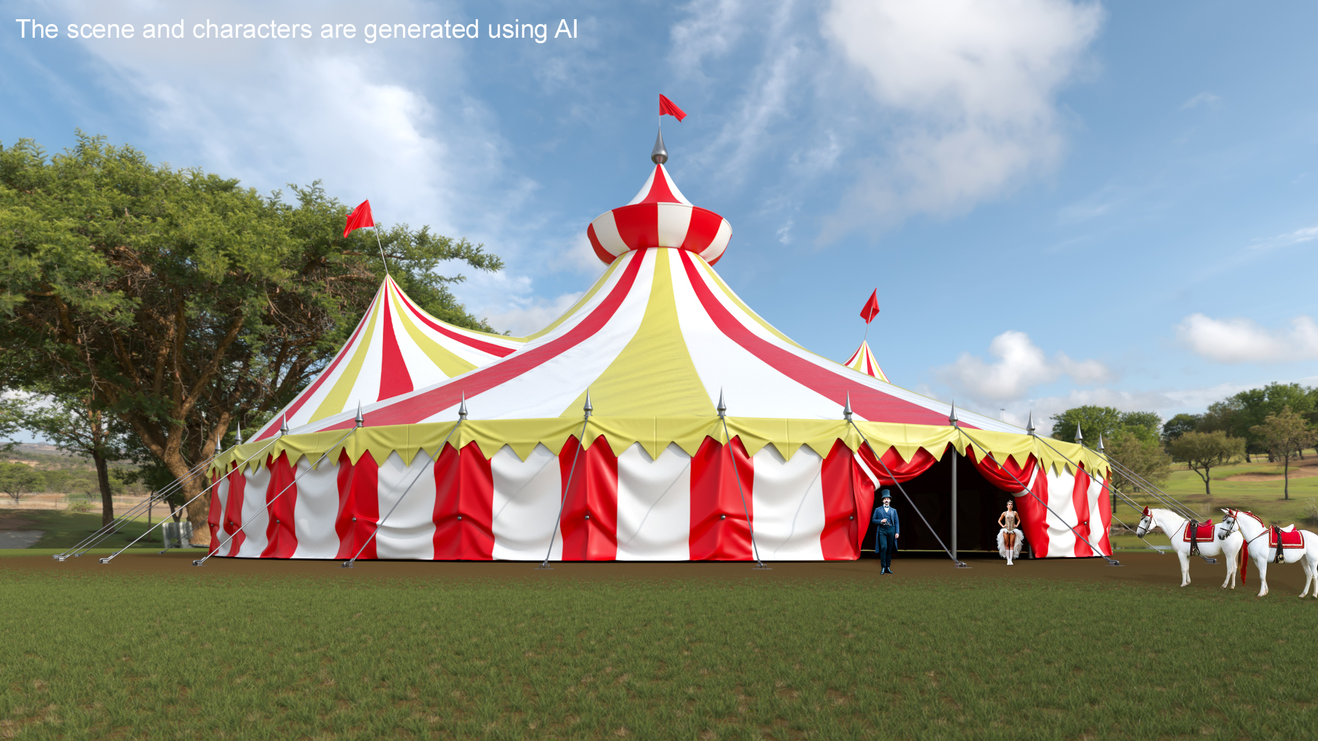 3D model Circus Tent Tricolor