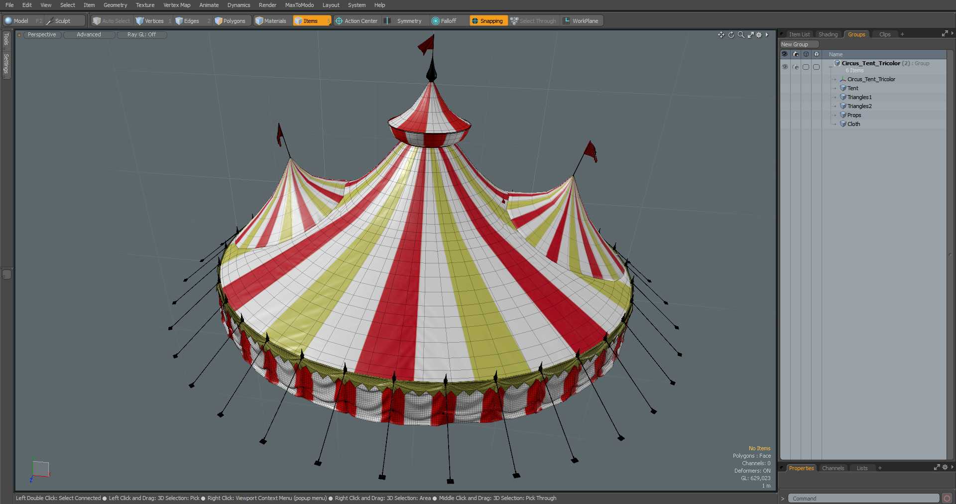 3D model Circus Tent Tricolor