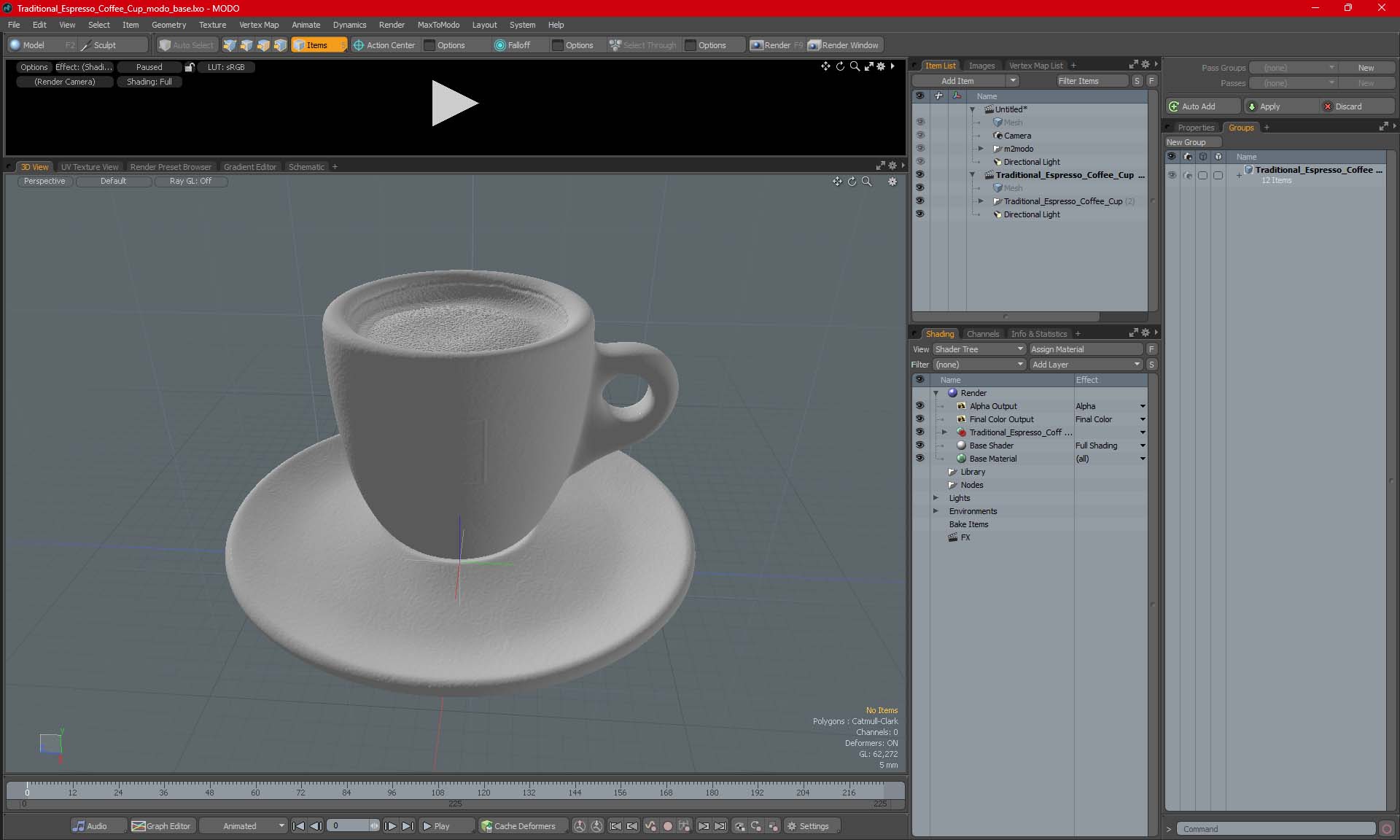 3D Traditional Espresso Coffee Cup