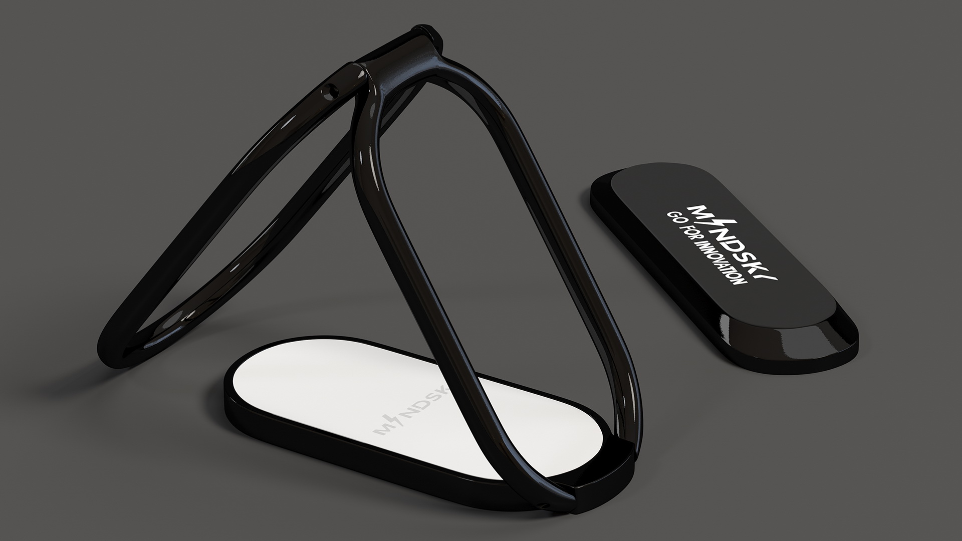 Multi Angle Adjustable Phone Ring Black 3D model