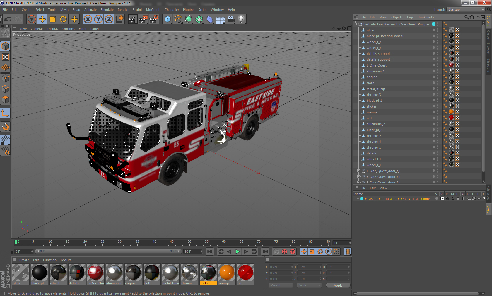 Eastside Fire Rescue E One Quest Pumper 3D model