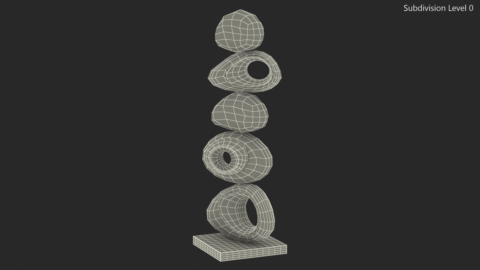 3D model Floating Rock Decor Sculpture Lilac