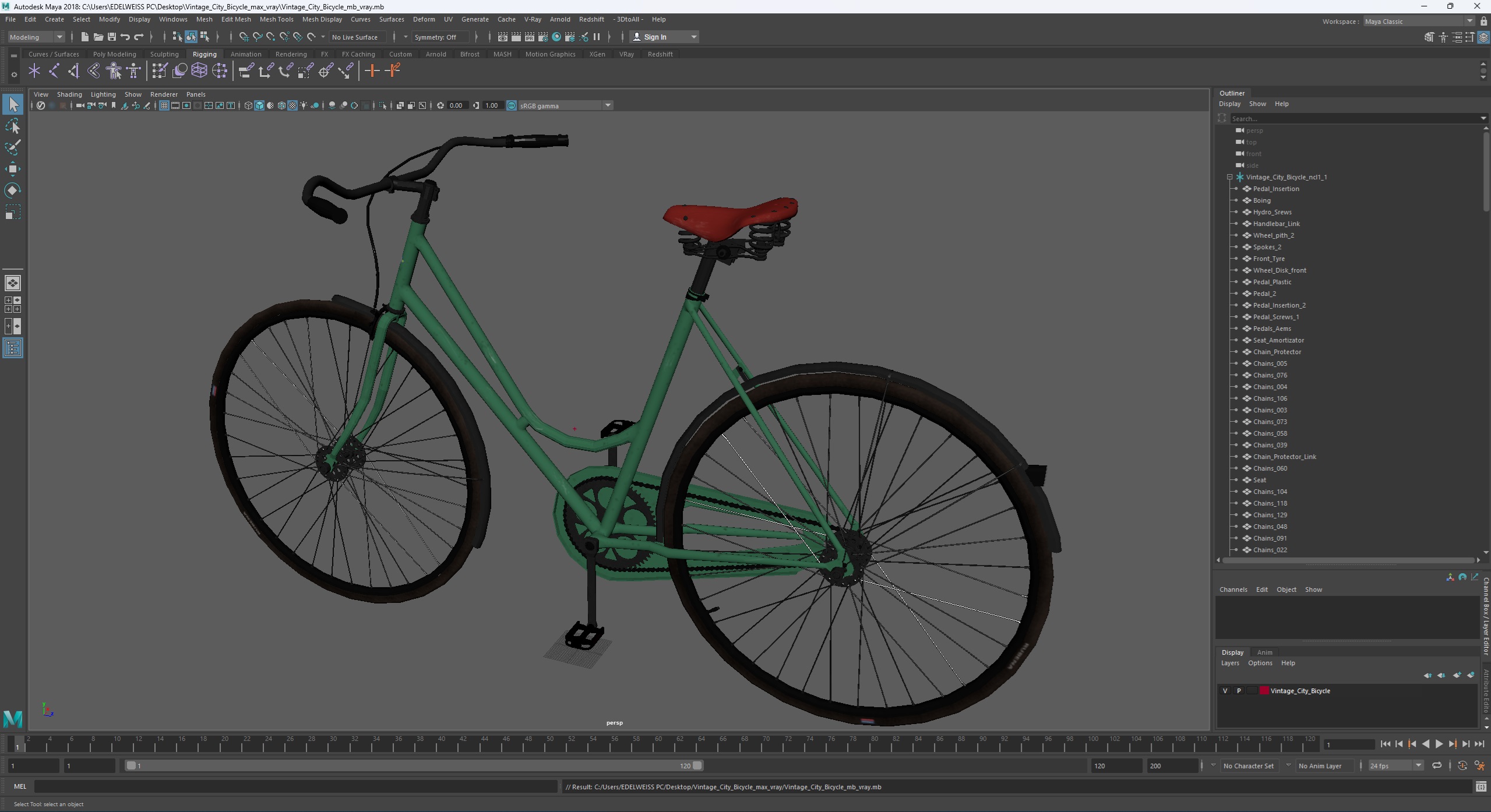 3D model Vintage City Bicycle