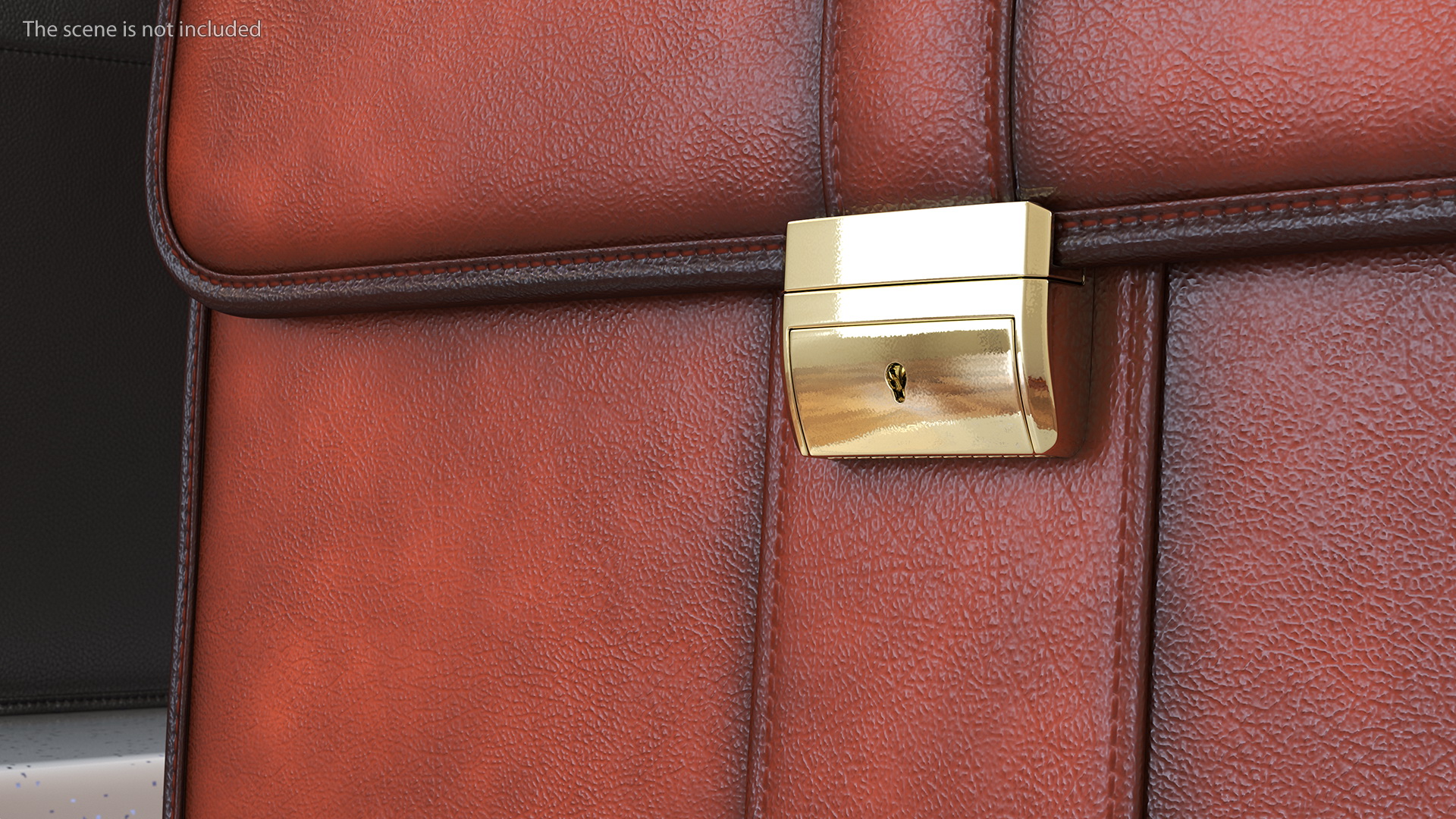 3D Classic Leather Briefcase Brown