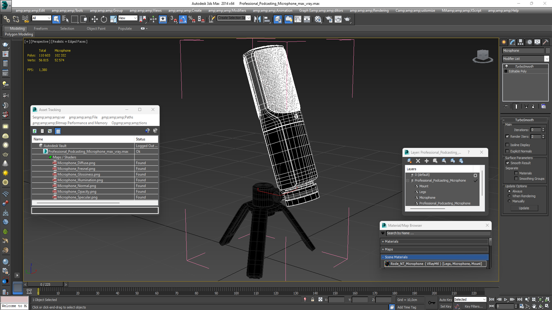 Professional Podcasting Microphone 3D model