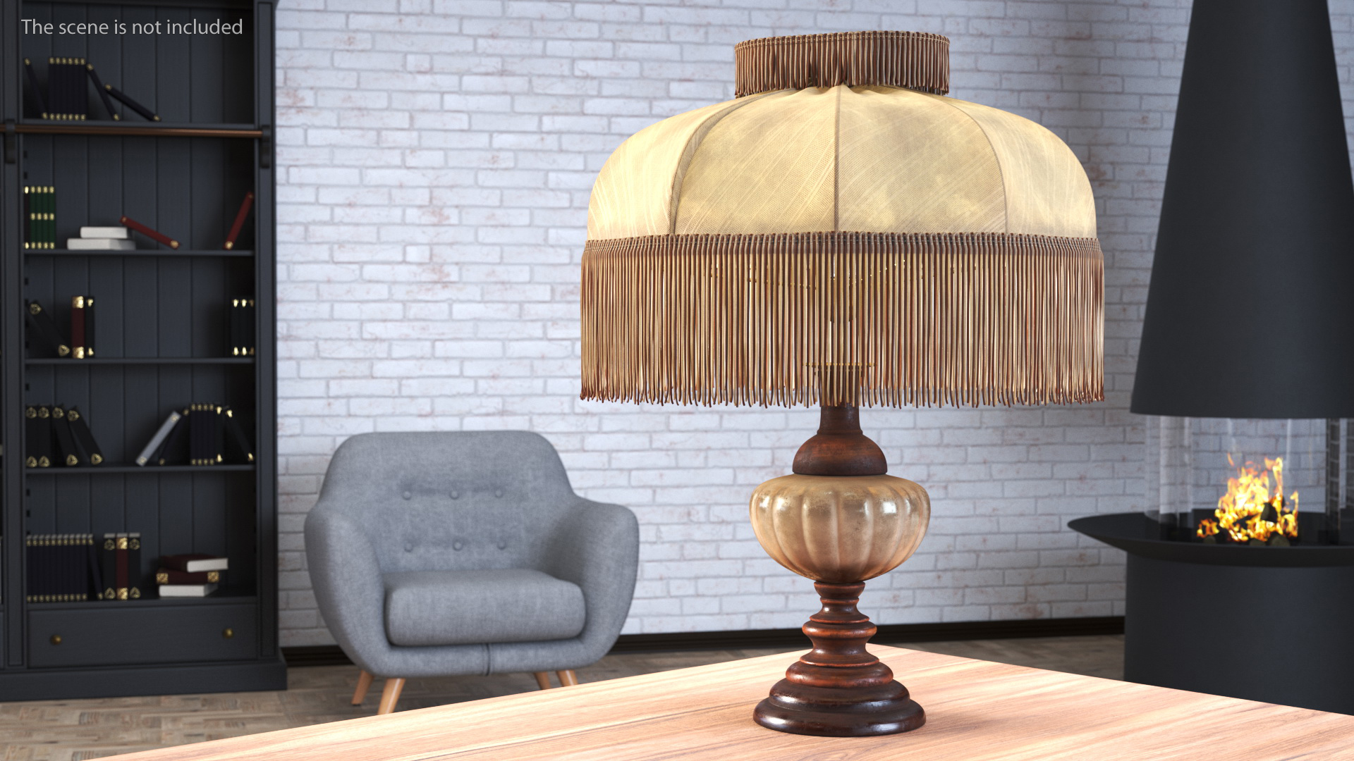 3D model Aged Dusty Vintage Lamp Switched On