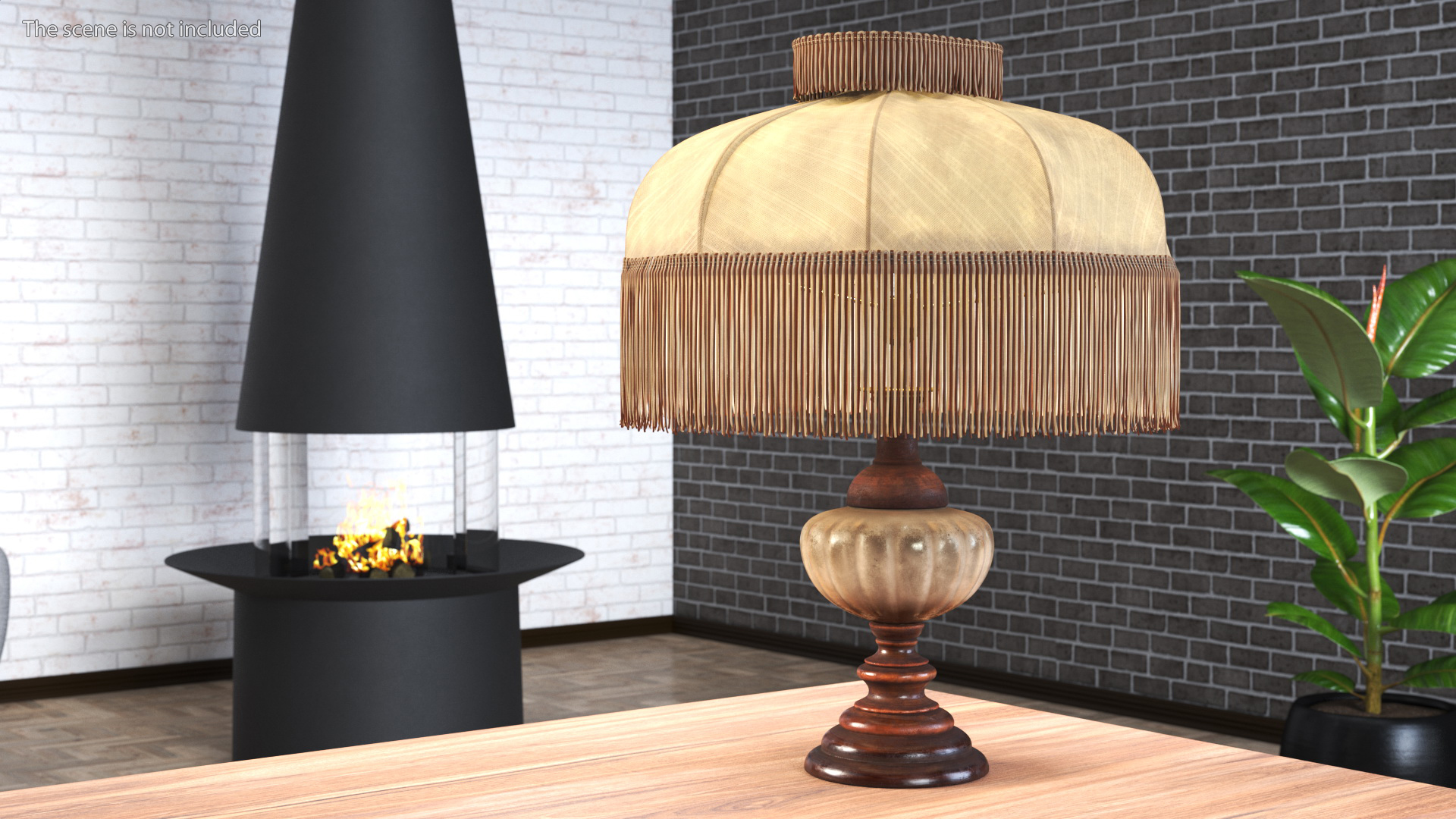 3D model Aged Dusty Vintage Lamp Switched On