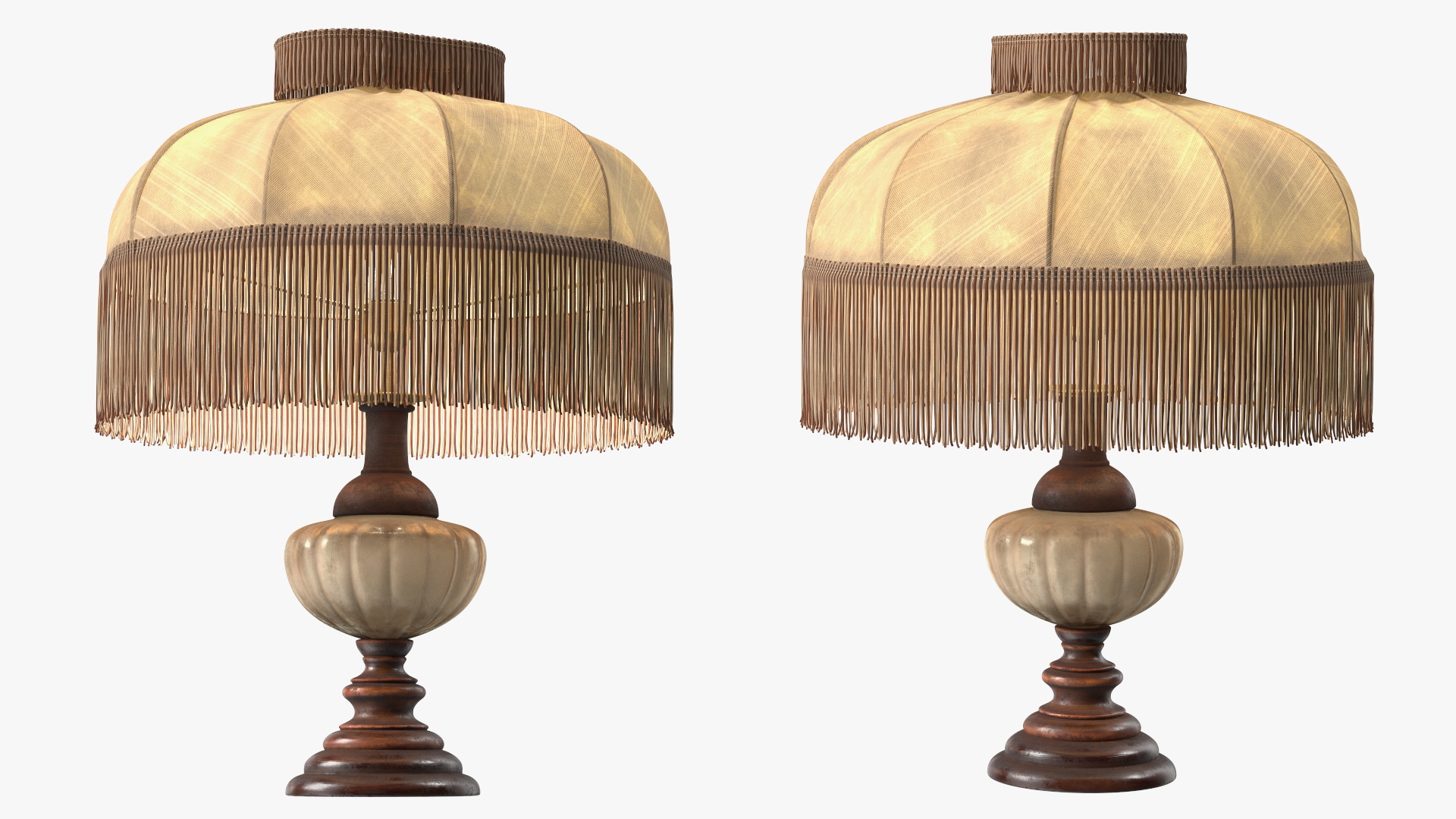 3D model Aged Dusty Vintage Lamp Switched On