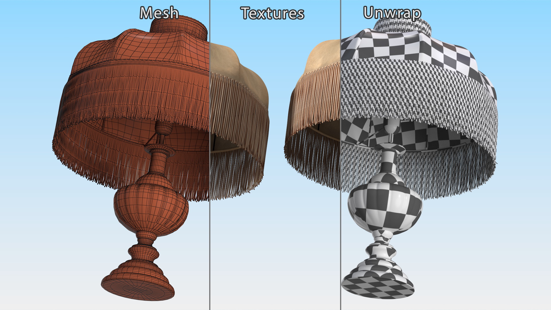 3D model Aged Dusty Vintage Lamp Switched On