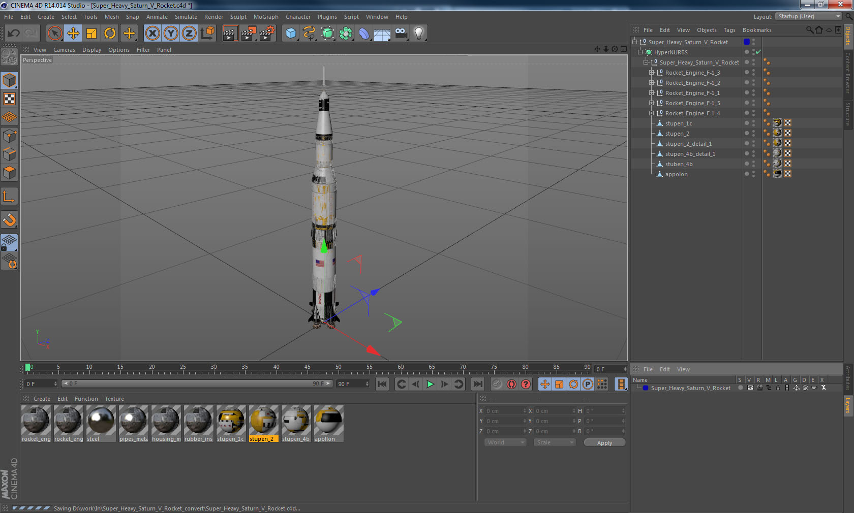 Super Heavy Saturn V Rocket 3D