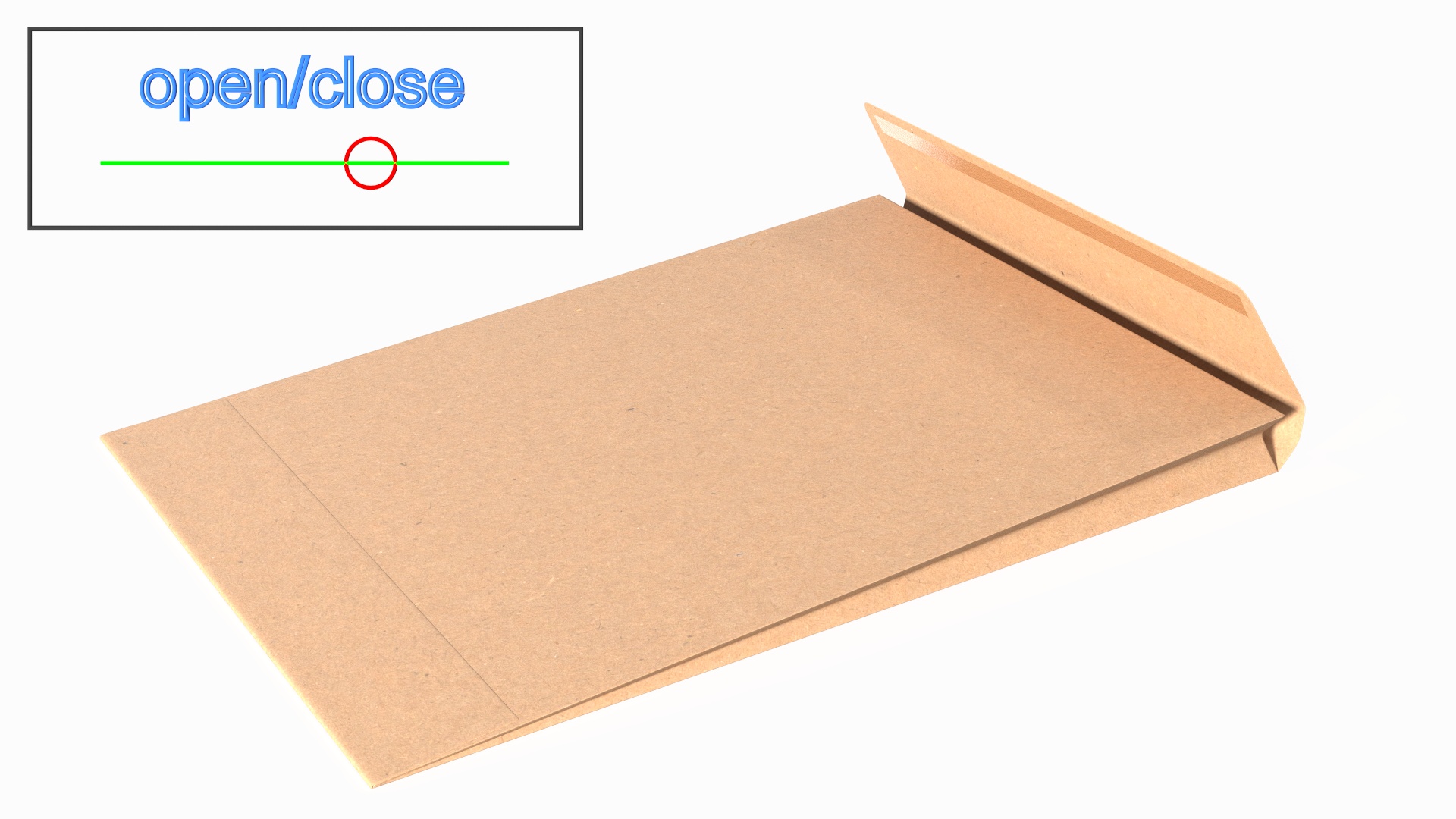 Gusset Envelope Craft Paper Rigged 3D model