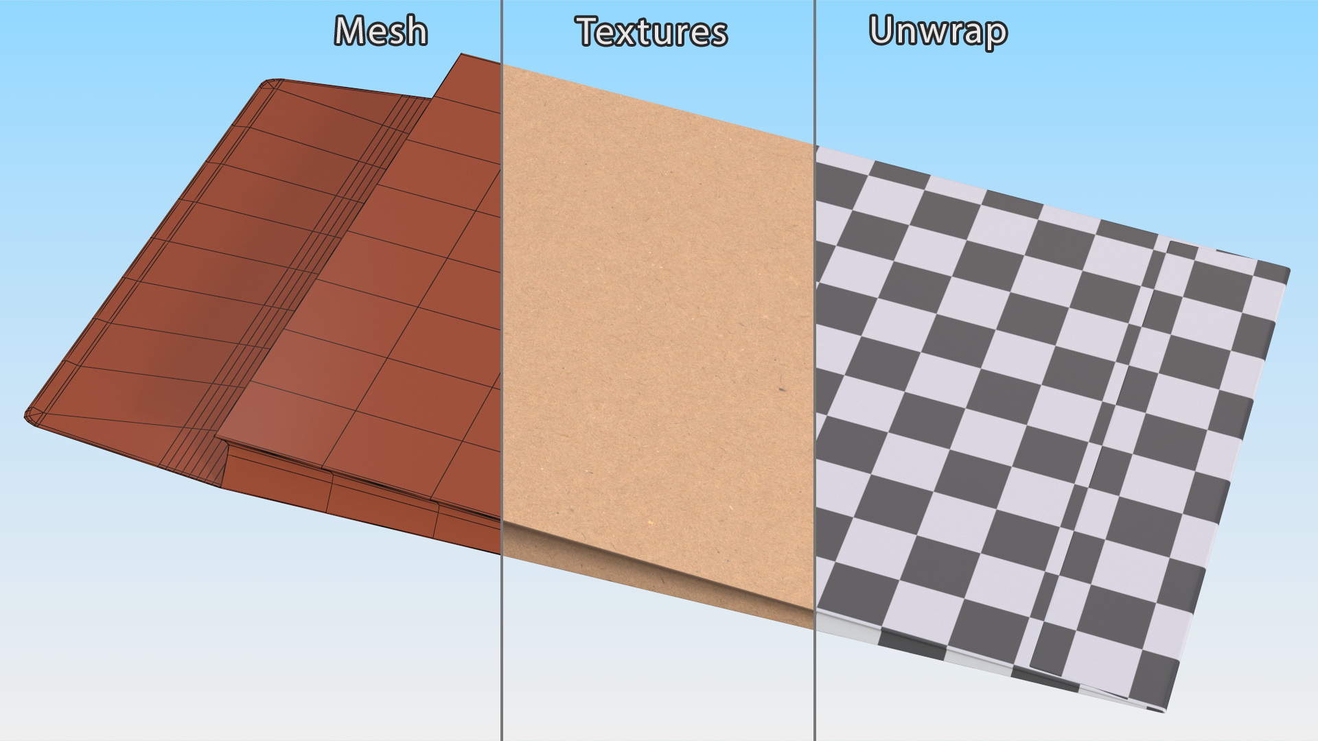 Gusset Envelope Craft Paper Rigged 3D model