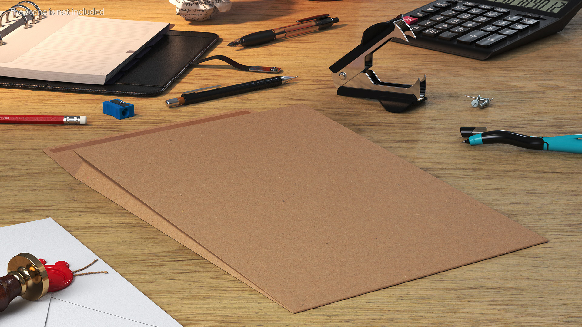 Gusset Envelope Craft Paper Rigged 3D model