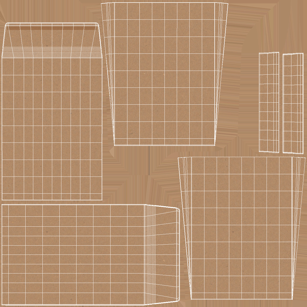 Gusset Envelope Craft Paper Rigged 3D model
