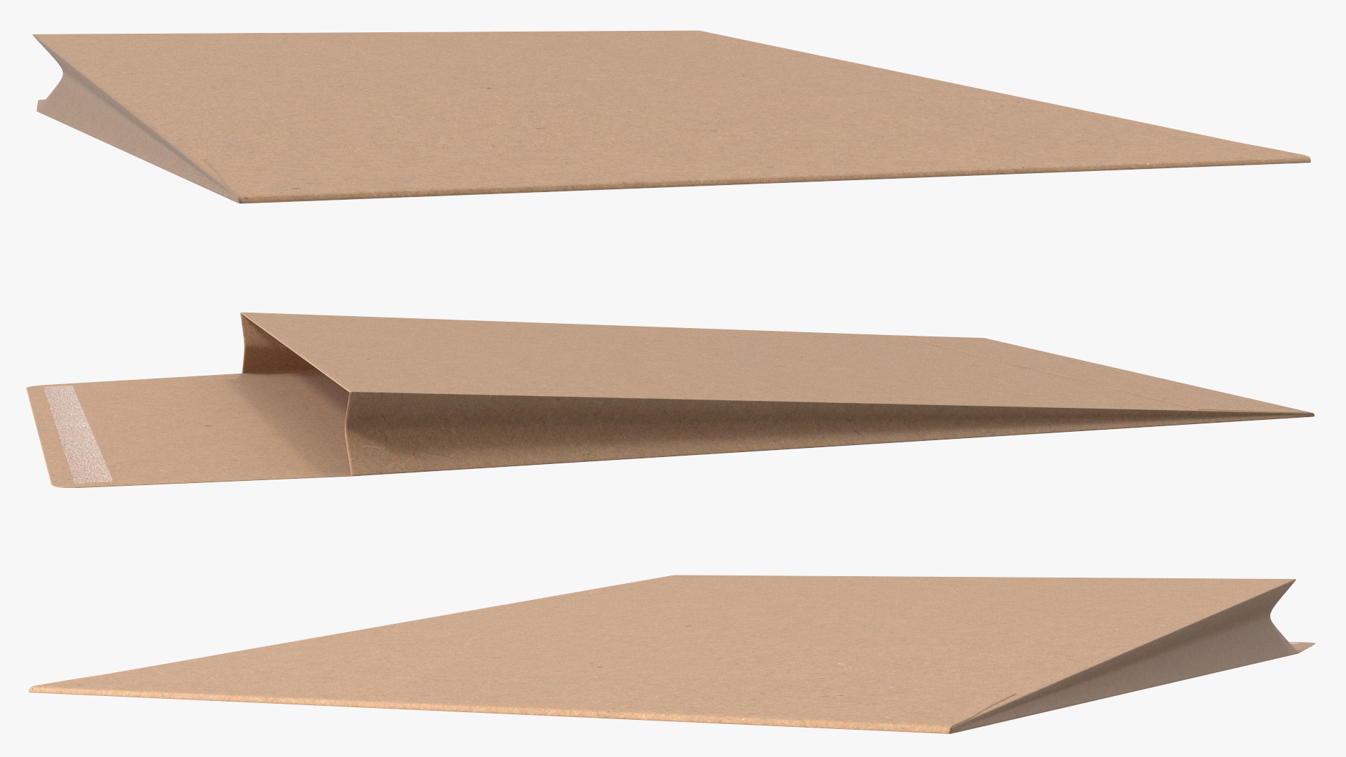 Gusset Envelope Craft Paper Rigged 3D model