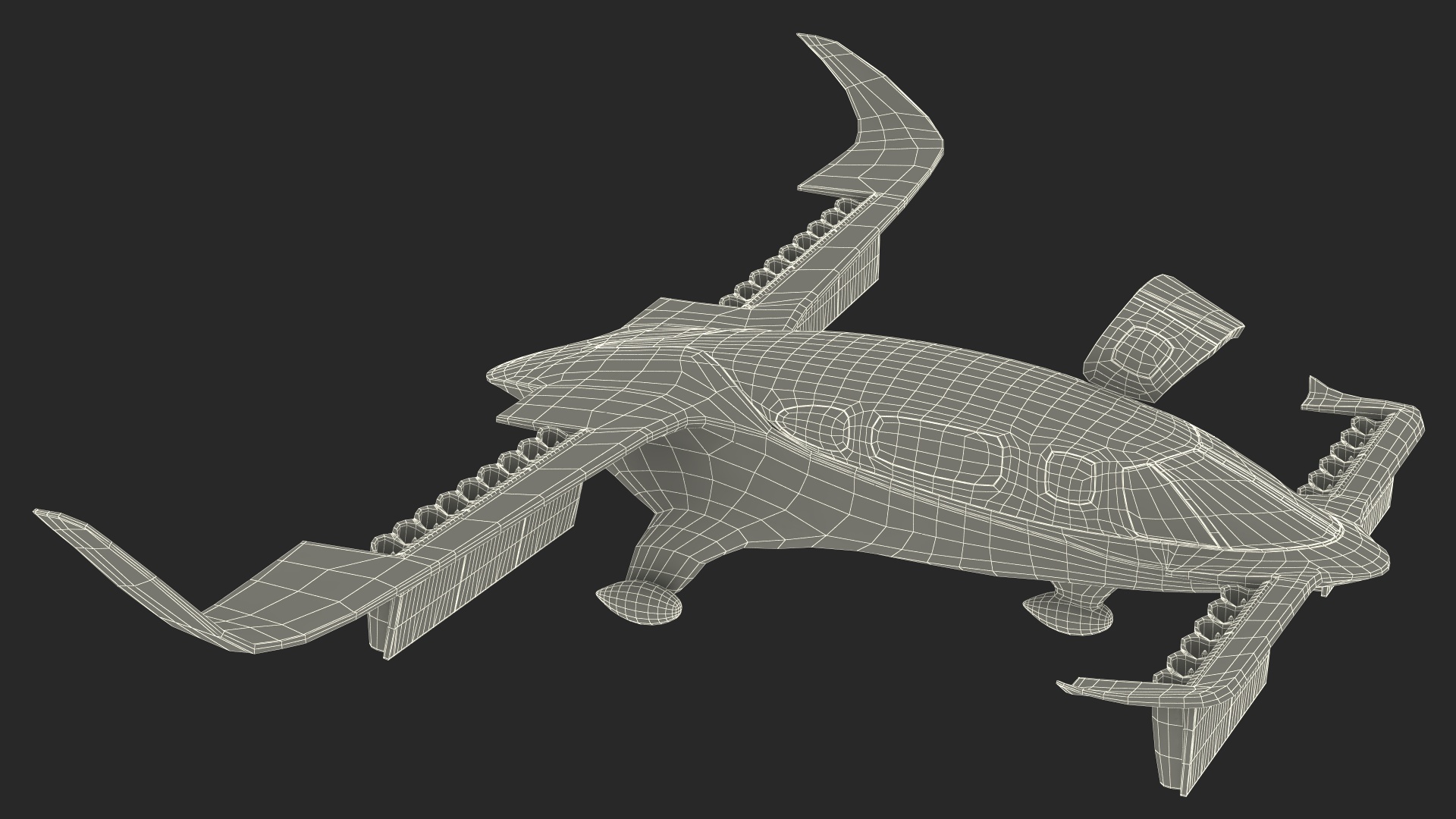 3D model Lilium Jet Phoenix White Rigged for Cinema 4D