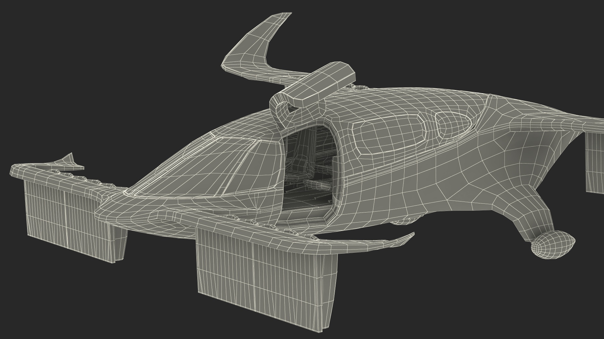 3D model Lilium Jet Phoenix White Rigged for Cinema 4D