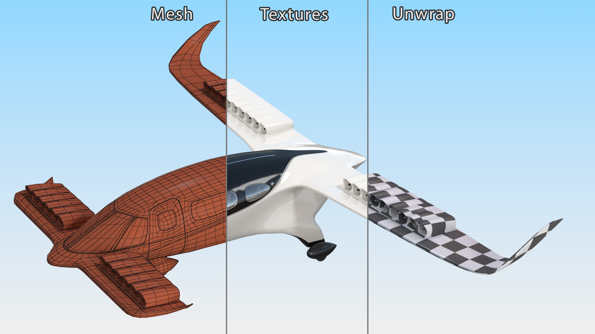 3D model Lilium Jet Phoenix White Rigged for Cinema 4D