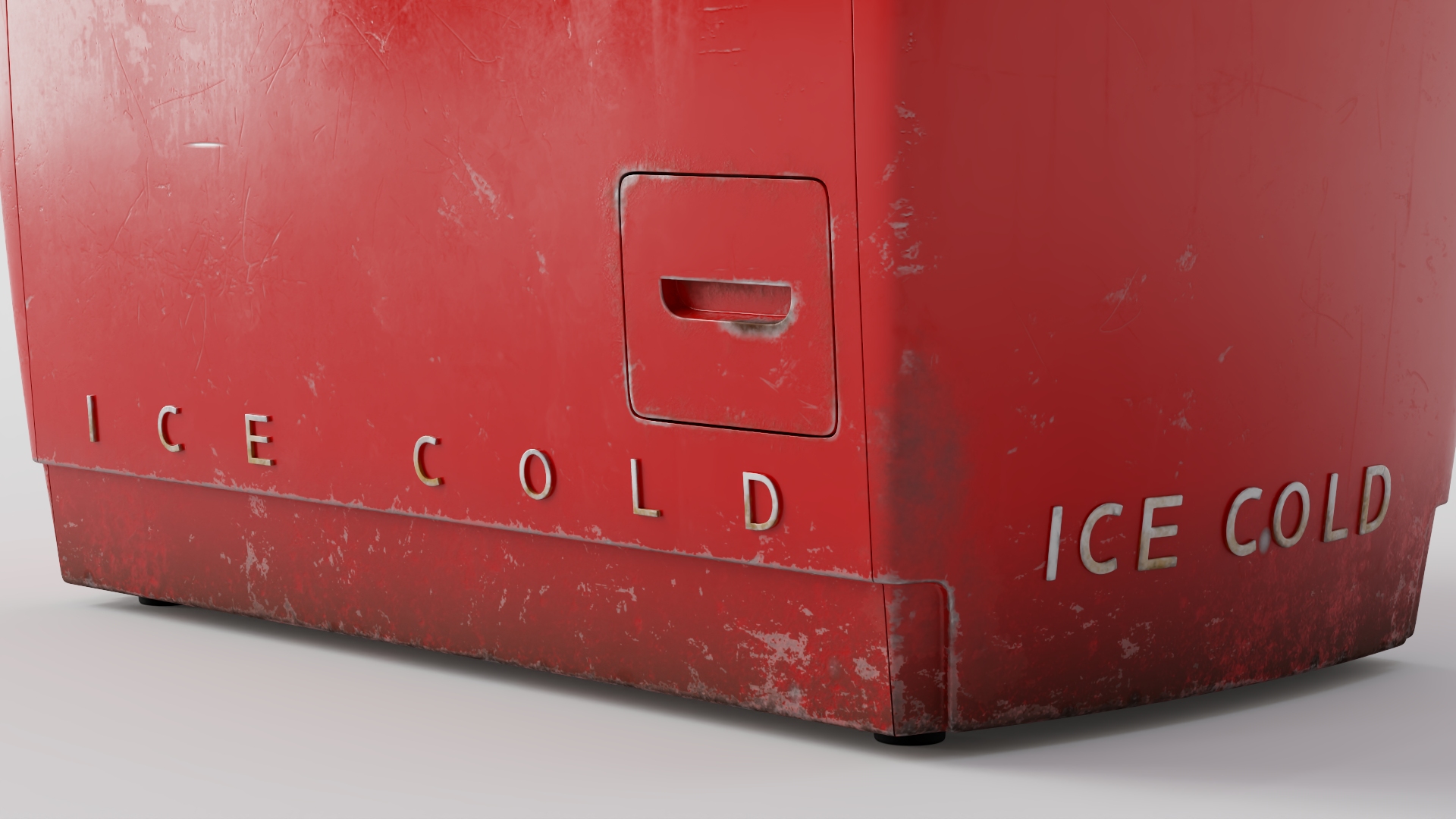 3D Old Refrigerator with Coca Cola Inside model