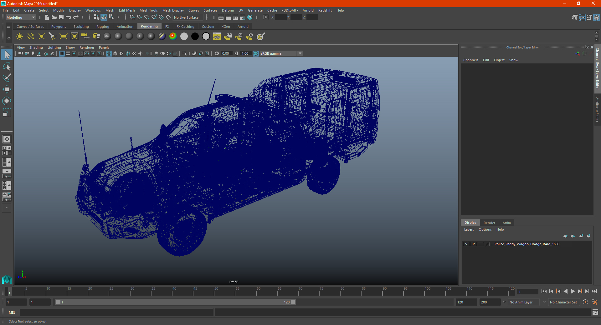 3D Police Paddy Wagon Dodge RAM 1500 model
