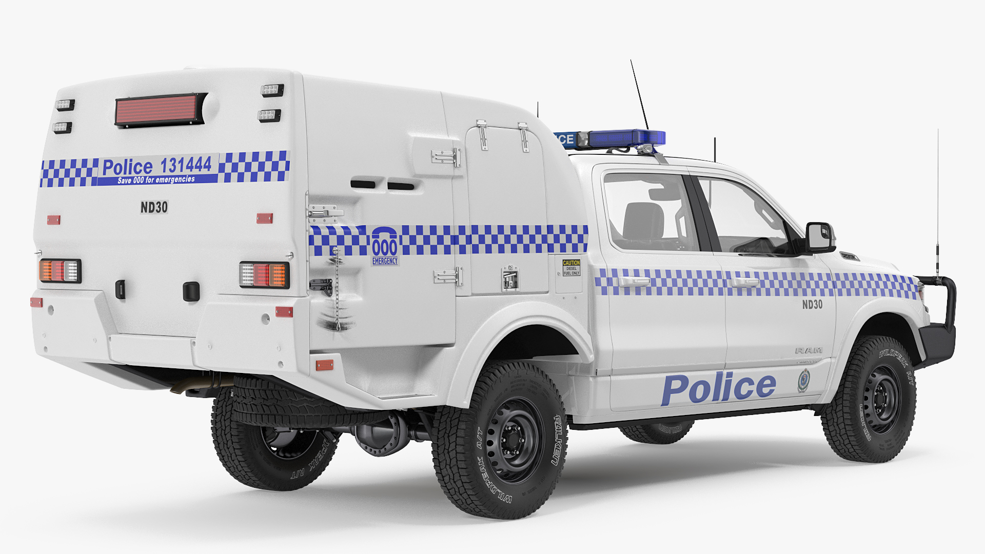 3D Police Paddy Wagon Dodge RAM 1500 model