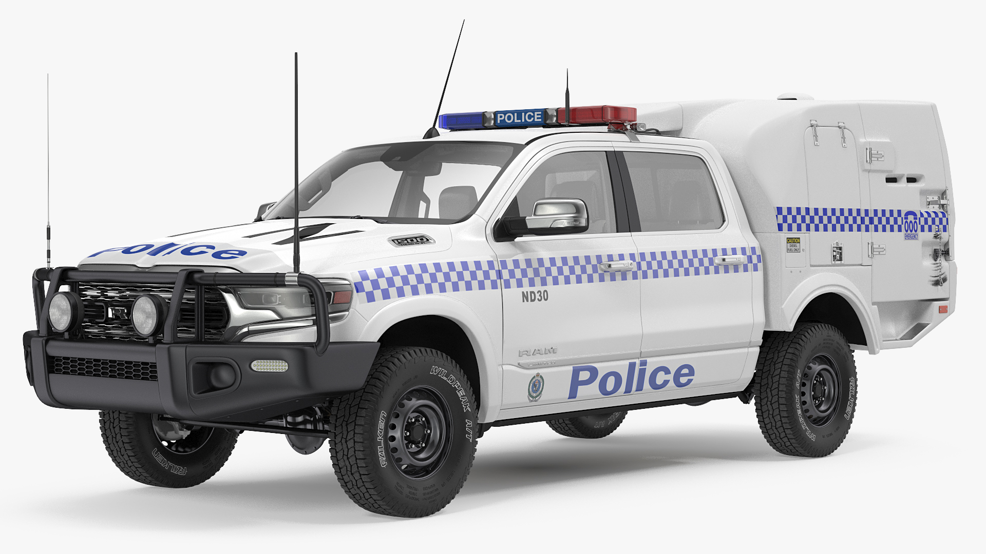 3D Police Paddy Wagon Dodge RAM 1500 model