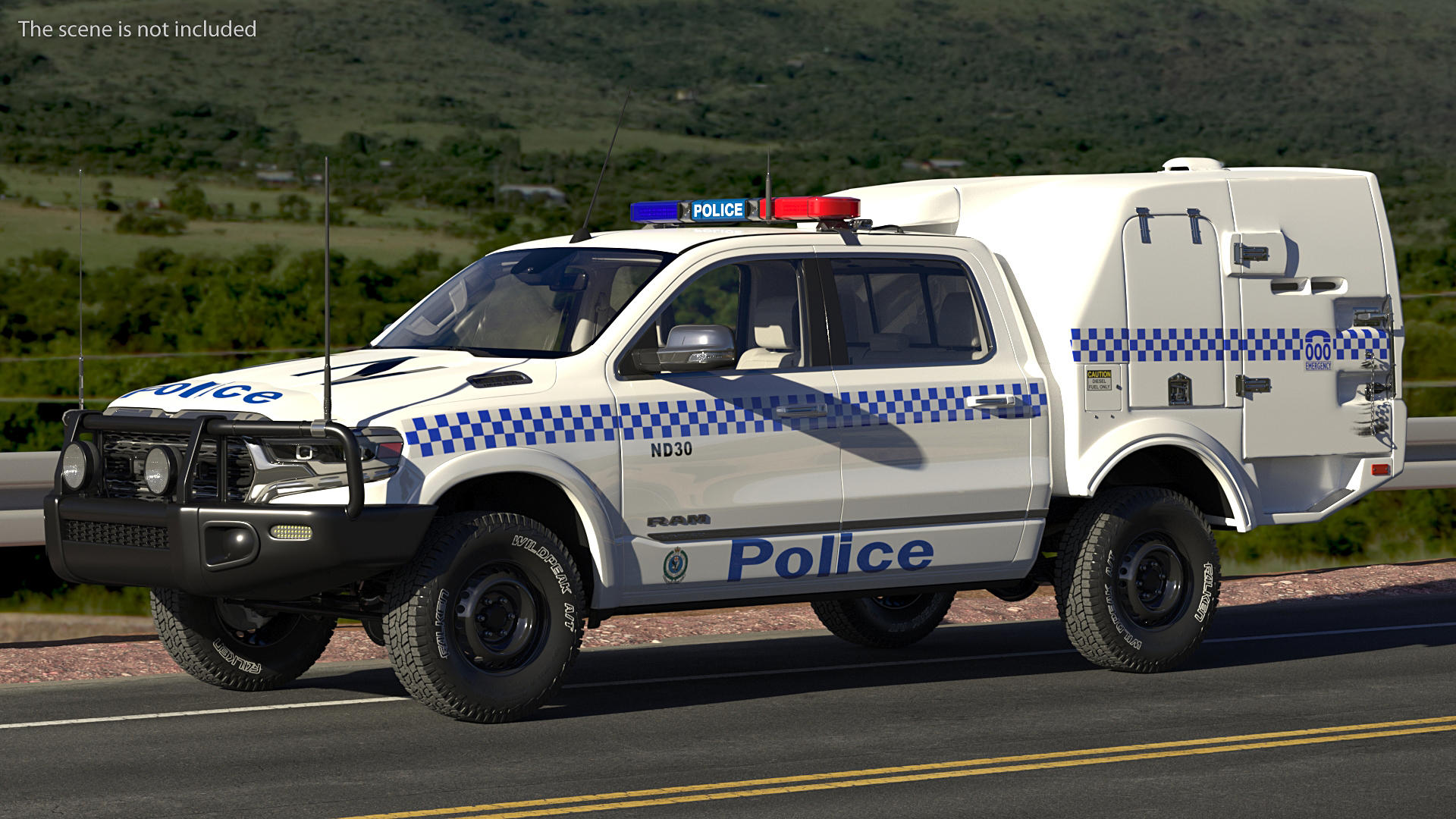 3D Police Paddy Wagon Dodge RAM 1500 model